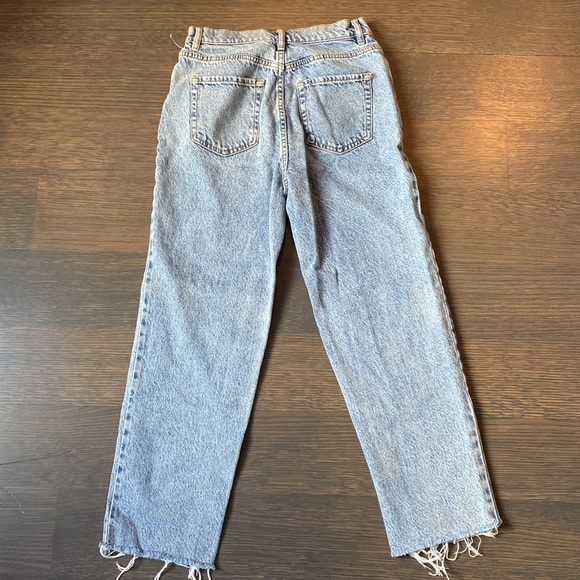 PACSUN HIGH-RISE STRAIGHT JEANS WITH FRAYED EDGES BUTTON UP SIZE 25 - Picture 4 of 5